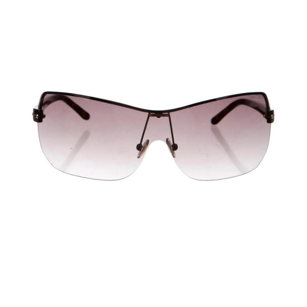 Jimmy Choo Shield Sunglasses Rimless Studded Grey Gradient Made in Italy Y2K